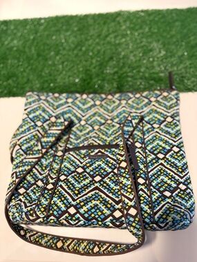 Vera Bradley Blue, Aqua and Lime Green Patterned Shoulder Bag